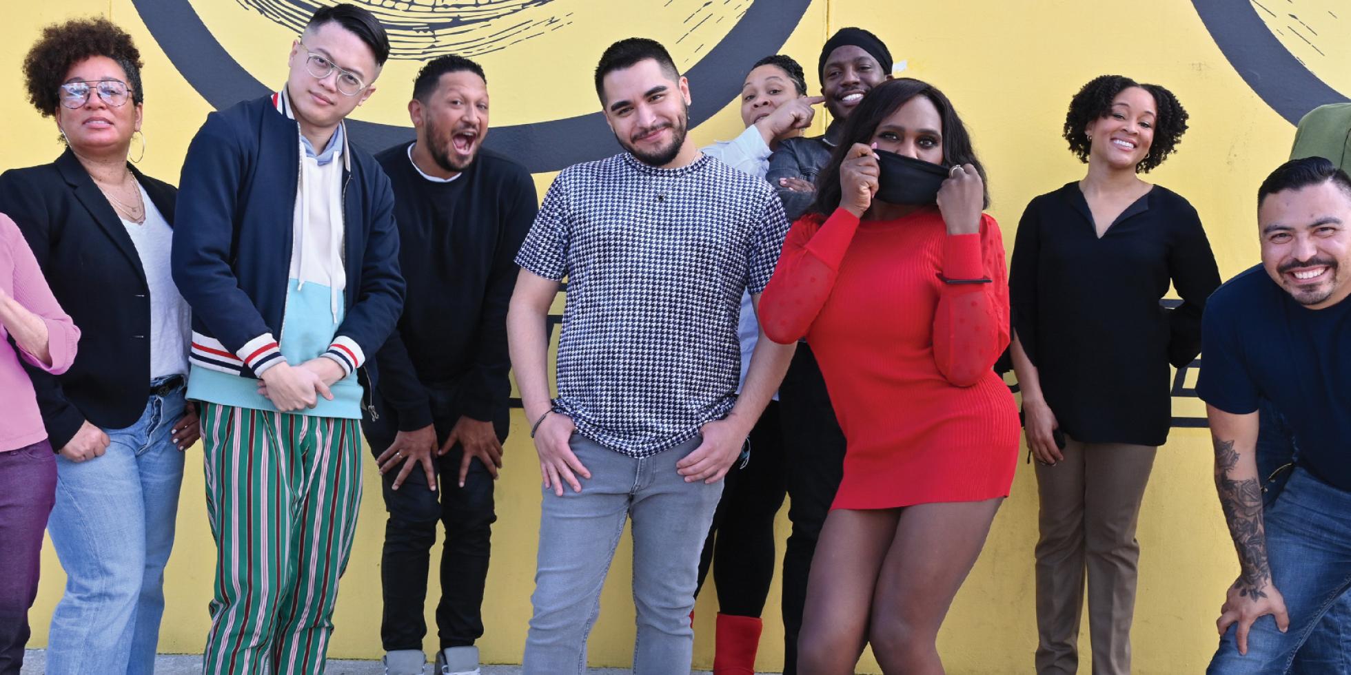 A photo of the diverse group of people who are on the cover of the 2022 HIV Drug Guide