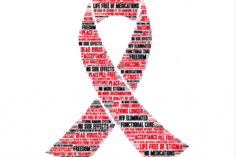 HIV cure ribbon